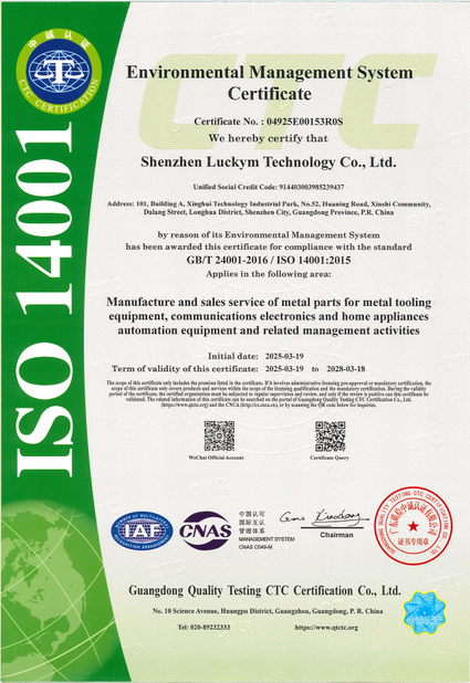 China Shenzhen Luckym Technology Co., Ltd. certification